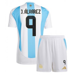 Fotbalové Dres Argentina Julian Alvarez #9 Dětské Domácí Oblečení Copa America 2024 Krátký Rukáv (+ trenýrky)